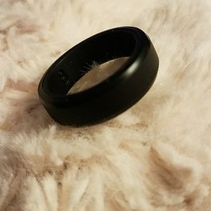 NEW Black Silicone Ring sz 8